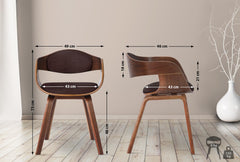 2er Set Stühle Kingston Stoff - walnuss/braun