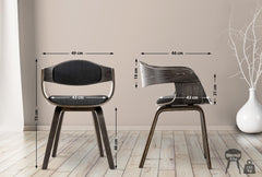 2er Set Stühle Kingston Stoff - grau/dunkelgrau