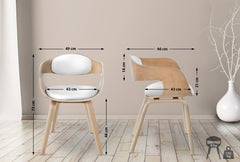 2er Set Stühle Kingston Kunstleder - natura/weiß