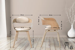 2er Set Stühle Kingston Kunstleder - natura/creme