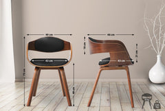 2er Set Stühle Kingston Kunstleder - walnuss/schwarz