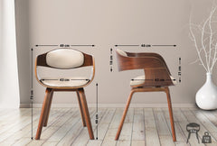 2er Set Stühle Kingston Kunstleder - walnuss/creme