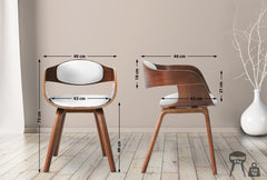 2er Set Stühle Kingston Kunstleder - walnuss/weiß