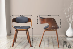 2er Set Stühle Kingston Kunstleder - walnuss/grau