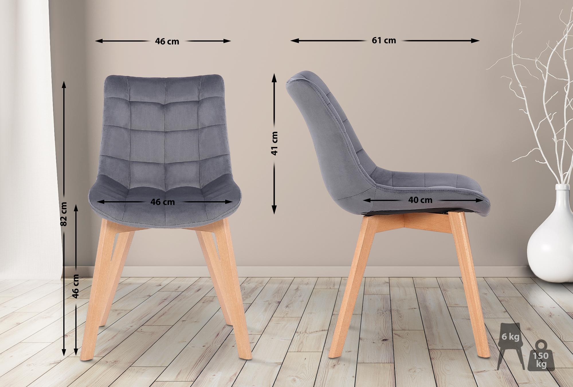 2er Set Esszimmerstühle Passaic Samt - grau by Dropshipping-Europe – Esszimmerstühle