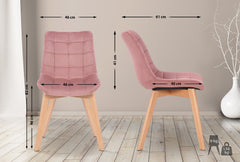 2er Set Esszimmerstühle Passaic Samt - pink
