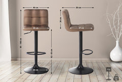 4er Set Barhocker Feni Samt - braun