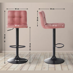 2er Set Barhocker Feni Samt - pink