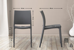2er Set Stuhl Meton - dunkelgrau