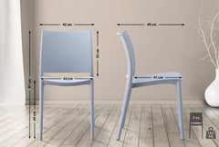 2er Set Stuhl Meton - hellgrau