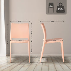 2er Set Stuhl Meton - pfirsich