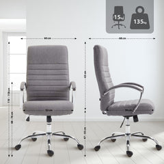 Bürostuhl Valais Stoff - grau