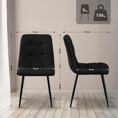 2er Set Esszimmerstuhl Tilde Stoff - schwarz by Dropshipping-Europe – Esszimmerstühle