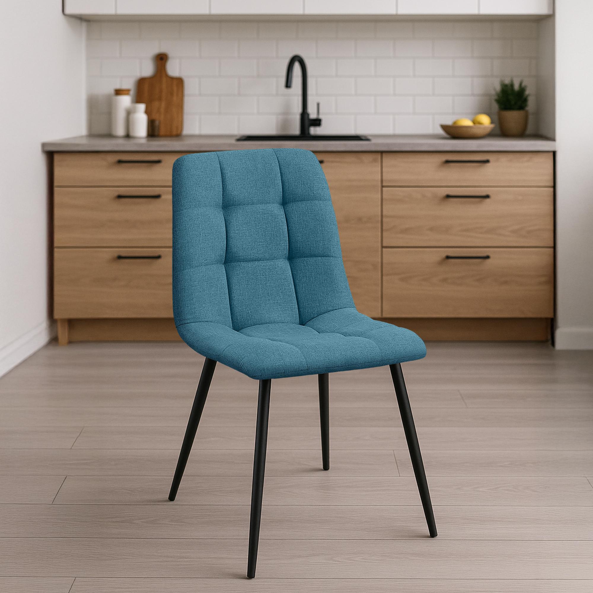 2er Set Esszimmerstuhl Tilde Stoff - blau by Dropshipping-Europe – Esszimmerstühle