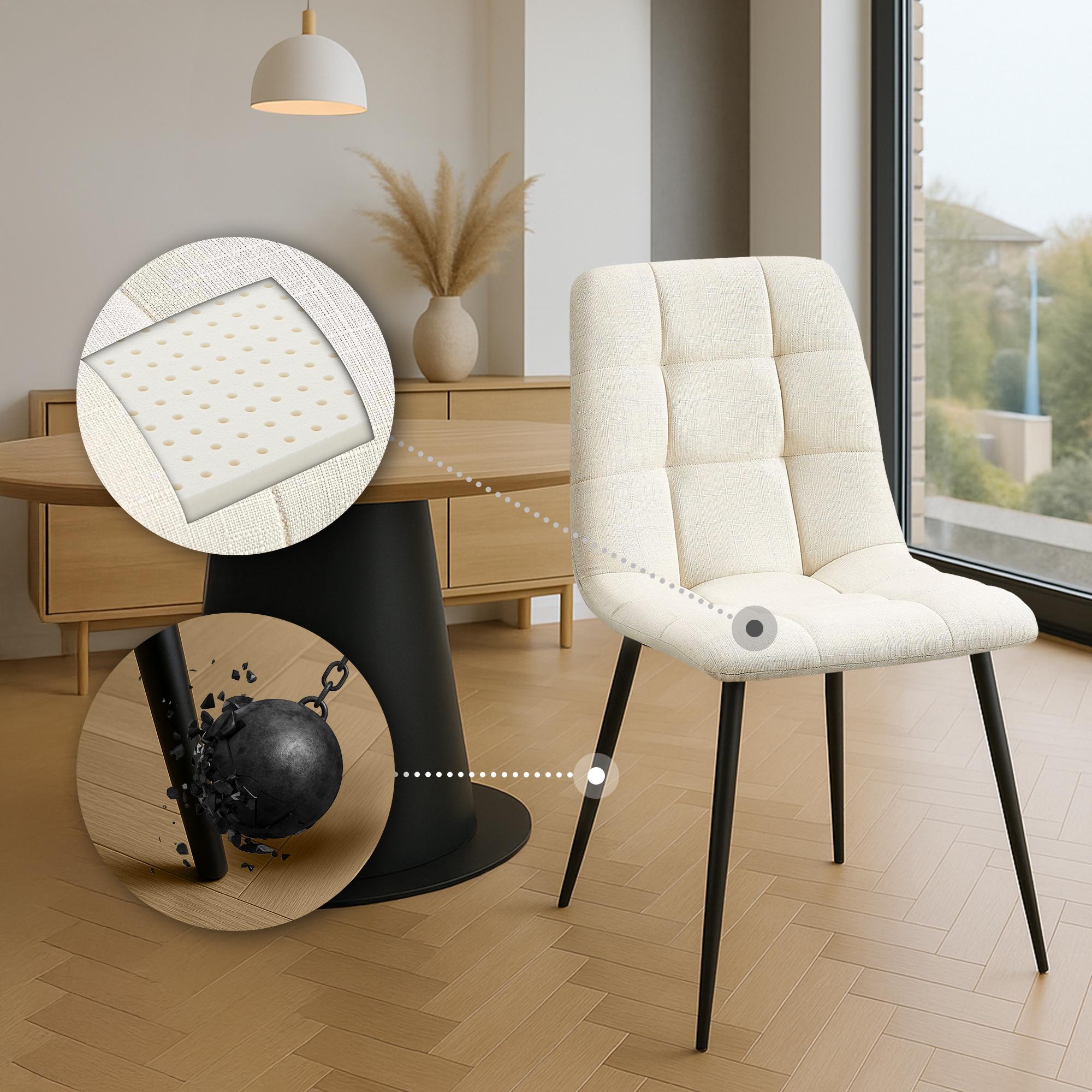 2er Set Esszimmerstuhl Tilde Stoff - creme by Dropshipping-Europe – Esszimmerstühle