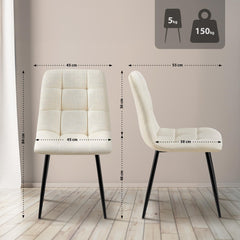 2er Set Esszimmerstuhl Tilde Stoff - creme by Dropshipping-Europe – Esszimmerstühle