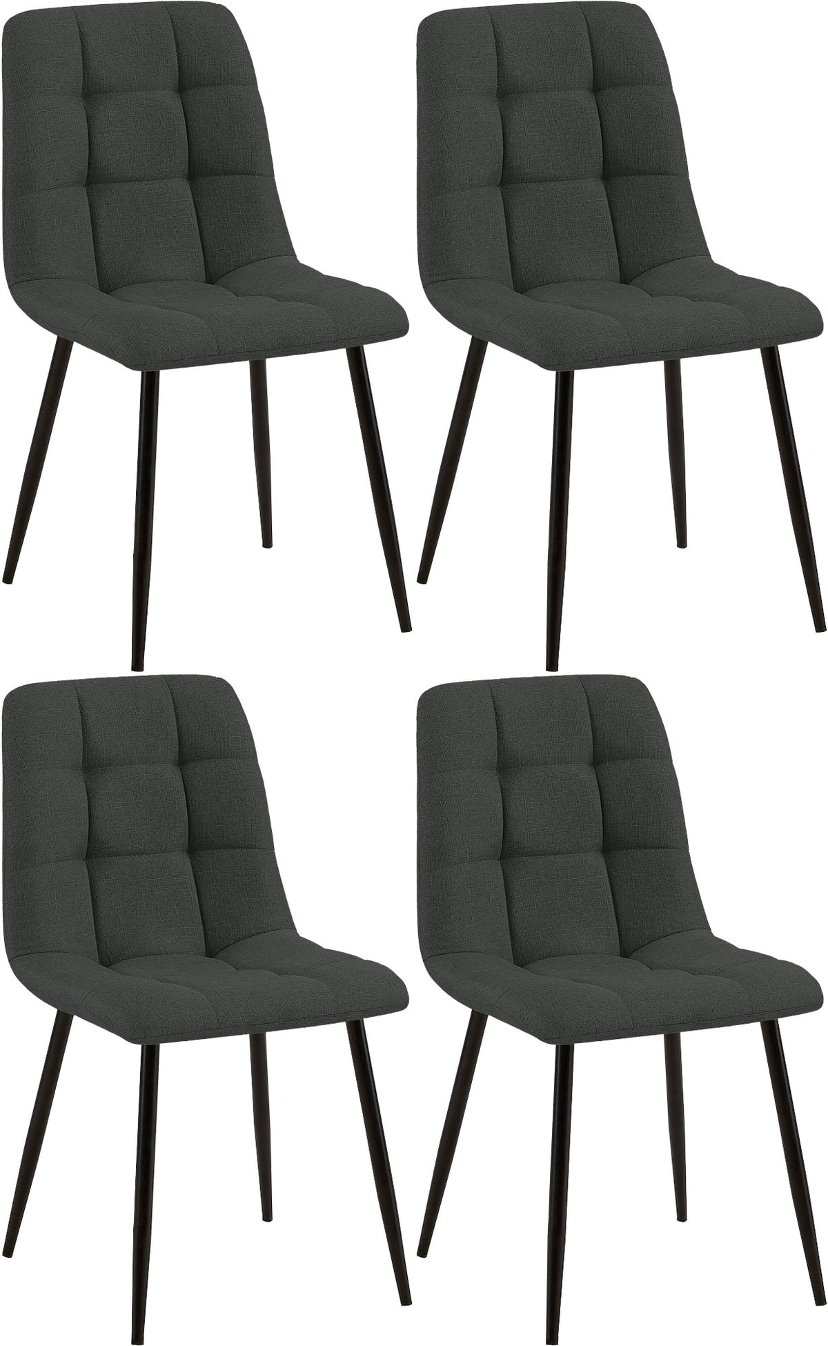 4er Set Esszimmerstuhl Tilde Stoff - dunkelgrau