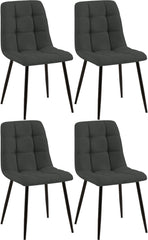 4er Set Esszimmerstuhl Tilde Stoff - dunkelgrau