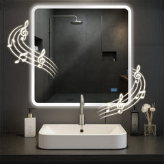 Badspiegel Jericho 80x80 mit Bluetooth - klarglas
