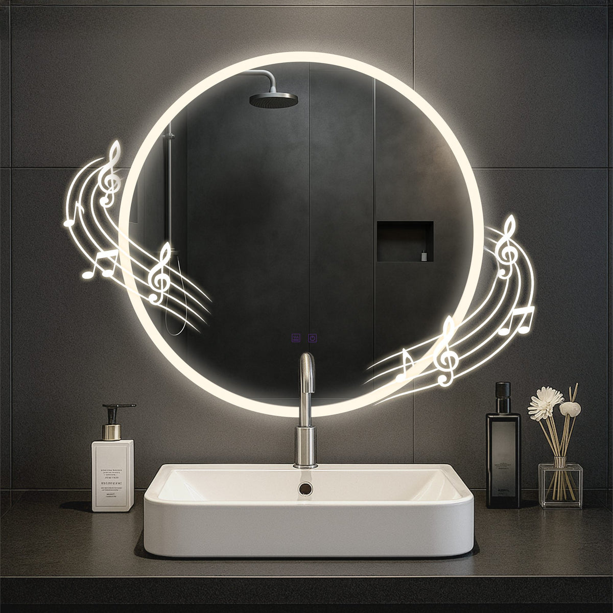 Badspiegel Laconia 70 mit Bluetooth - klarglas