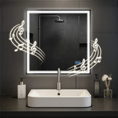 Badspiegel Jaffrey 80x80 mit Bluetooth - klarglas
