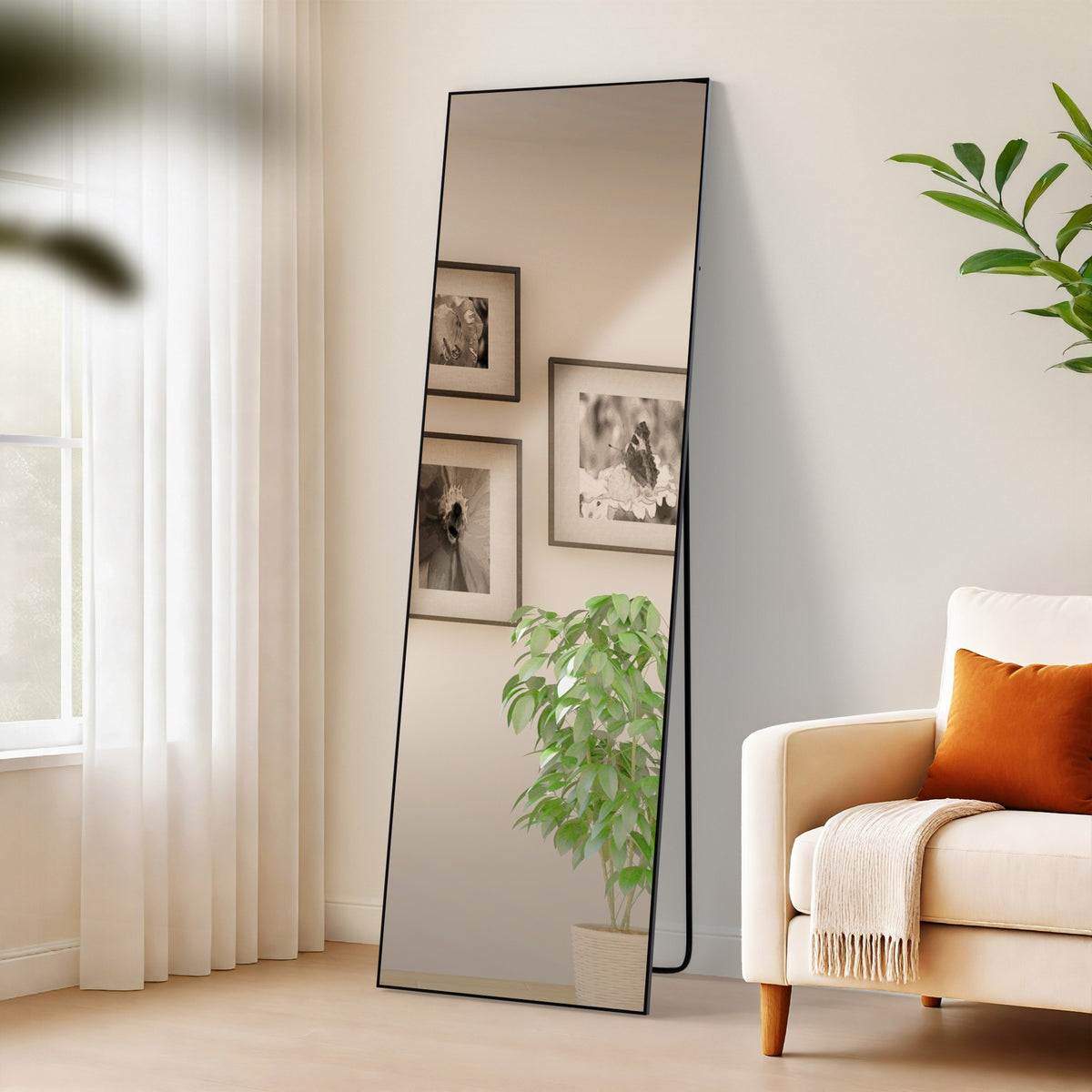 Spiegel Benicia 160x50 cm - schwarz-matt