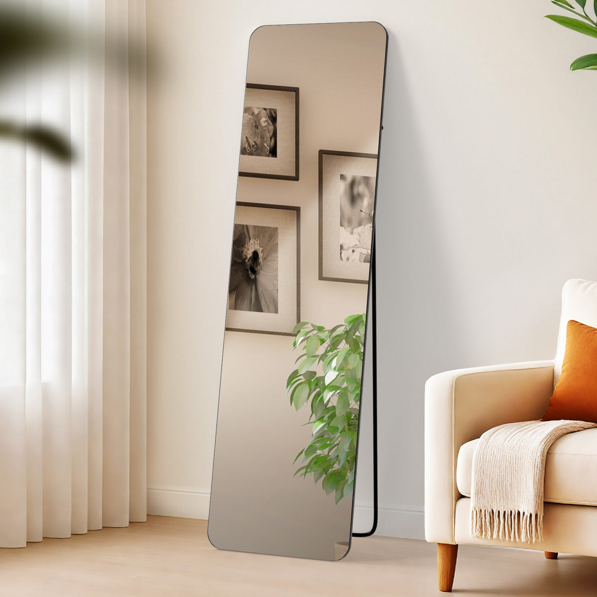 Spiegel Gurnee 140x40 cm - schwarz-matt