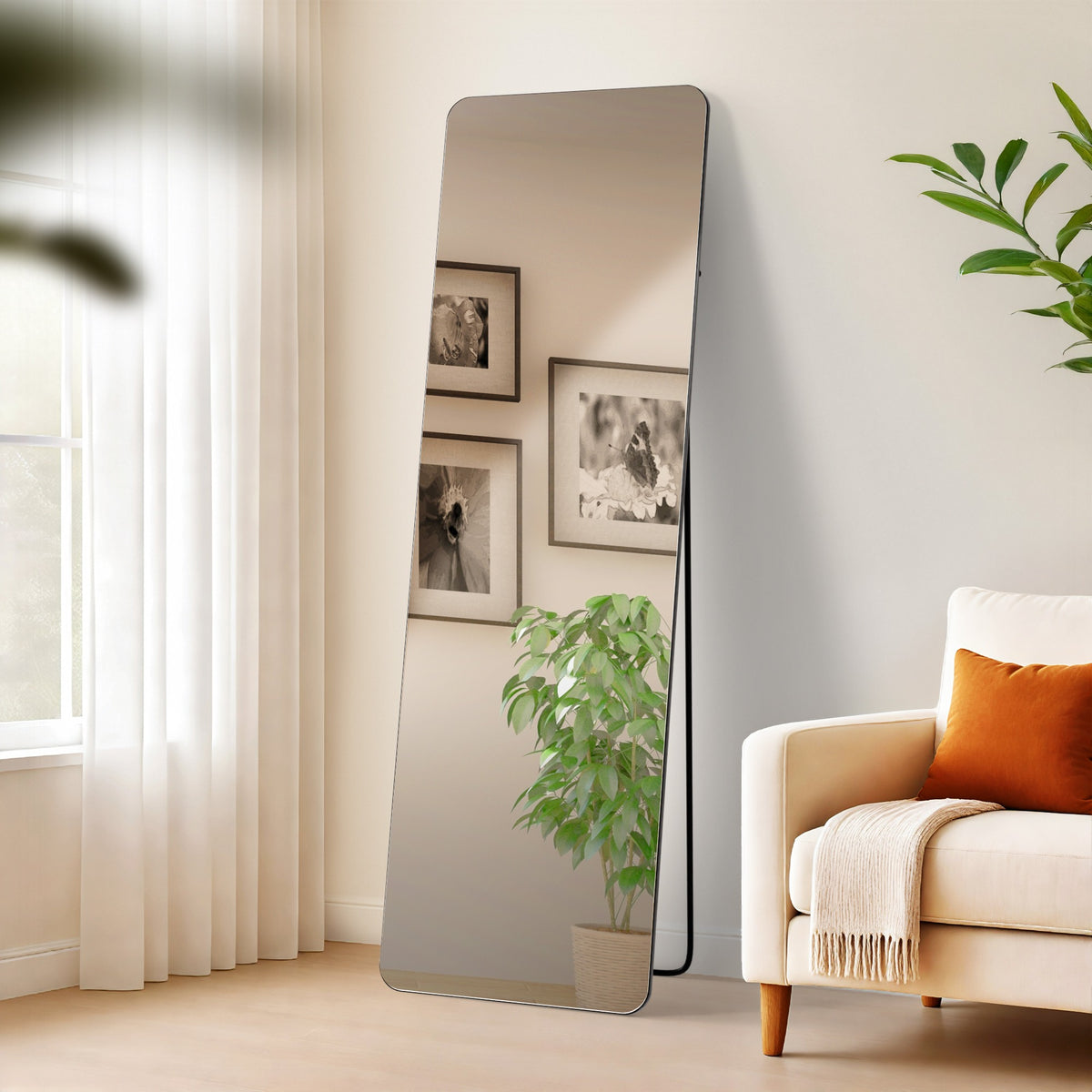 Spiegel Gurnee 160x50 cm - schwarz-matt