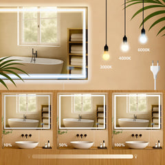 Badspiegel Jaffrey 60x80 ohne Bluetooth - klarglas