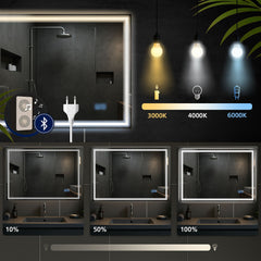 Badspiegel Jaffrey 60x80 mit Bluetooth - klarglas