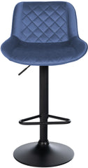 2er Set Barhocker Kasson Samt - blau
