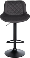 2er Set Barhocker Kasson Samt - schwarz