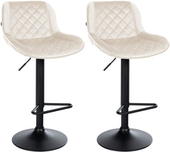 2er Set Barhocker Kasson Samt - creme
