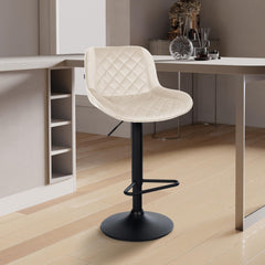 2er Set Barhocker Kasson Samt - creme