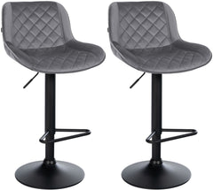 2er Set Barhocker Kasson Samt - dunkelgrau
