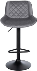 2er Set Barhocker Kasson Samt - dunkelgrau