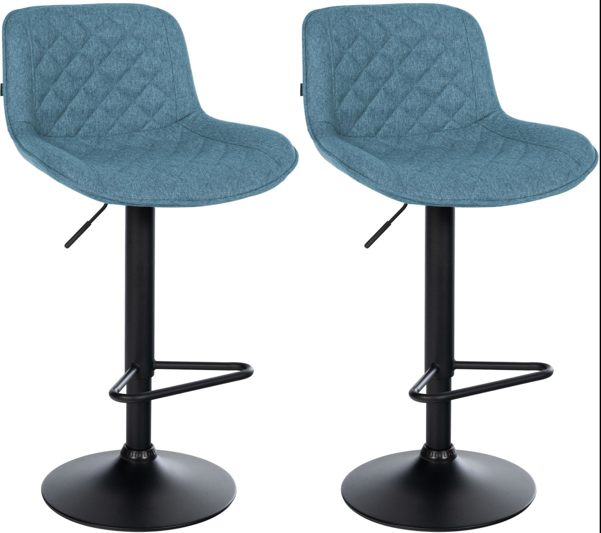 2er Set Barhocker Kasson Stoff - blau
