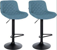 2er Set Barhocker Kasson Stoff - blau