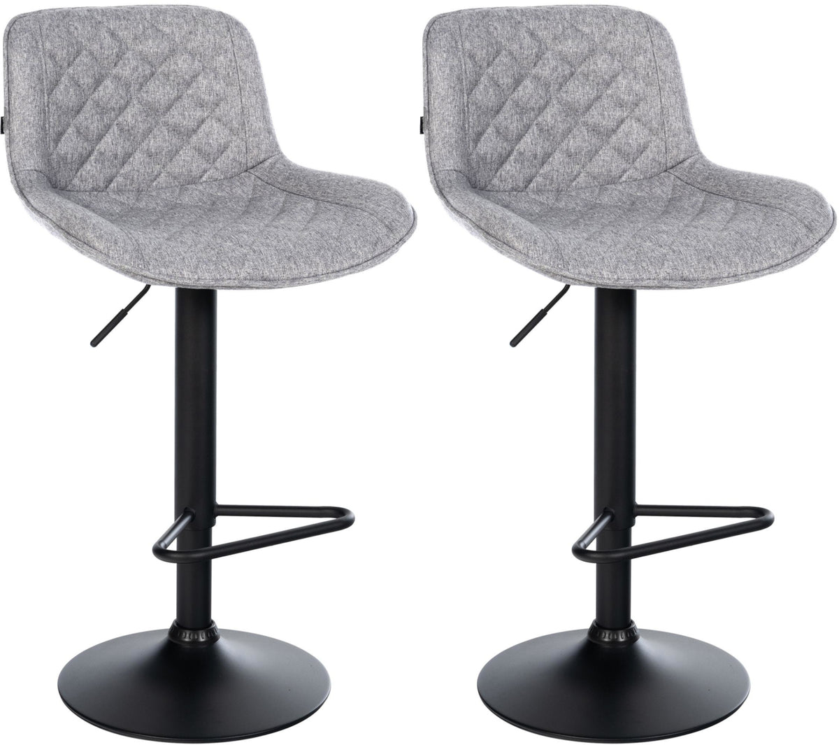 2er Set Barhocker Kasson Stoff - grau