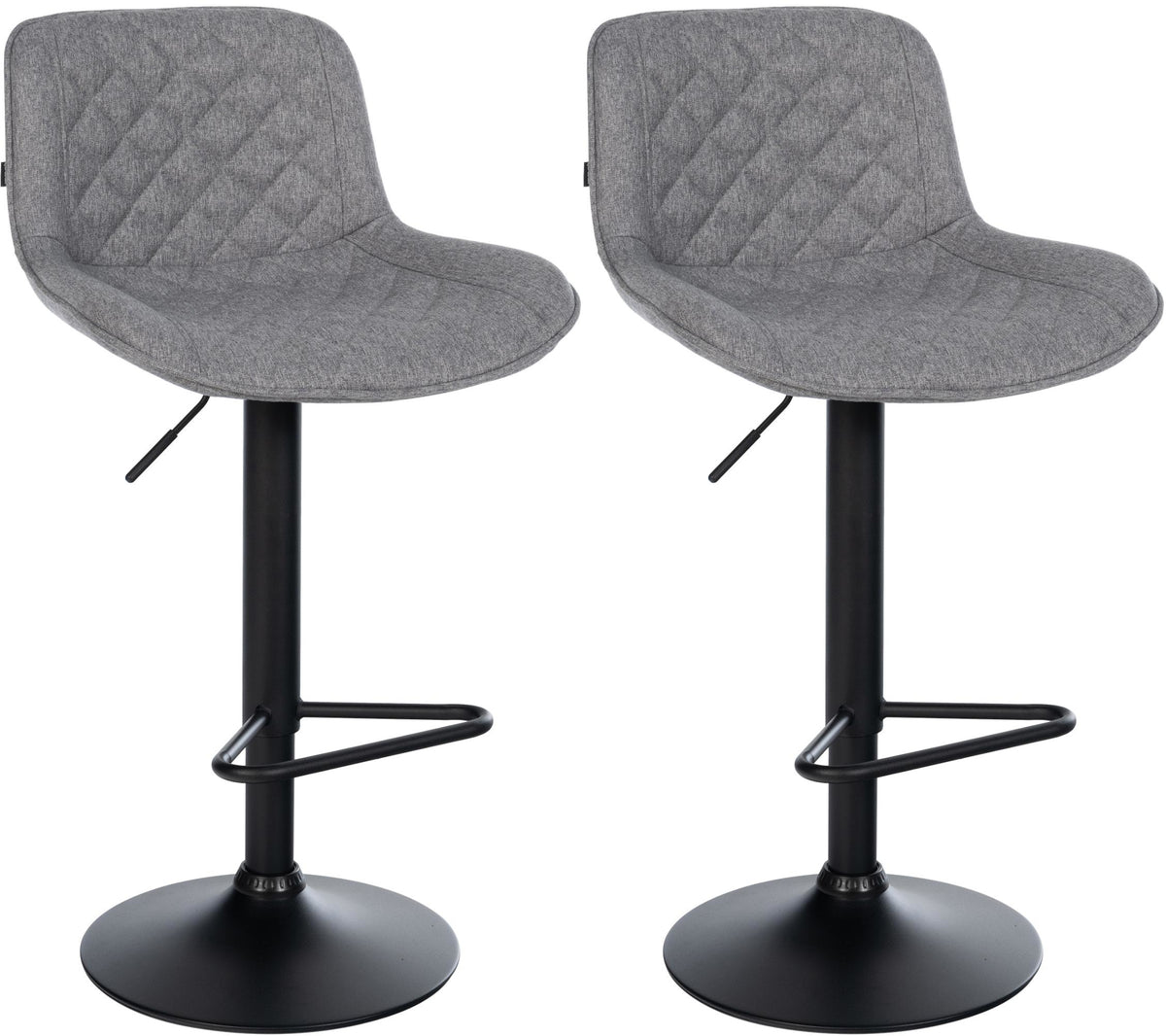 2er Set Barhocker Kasson Stoff - dunkelgrau