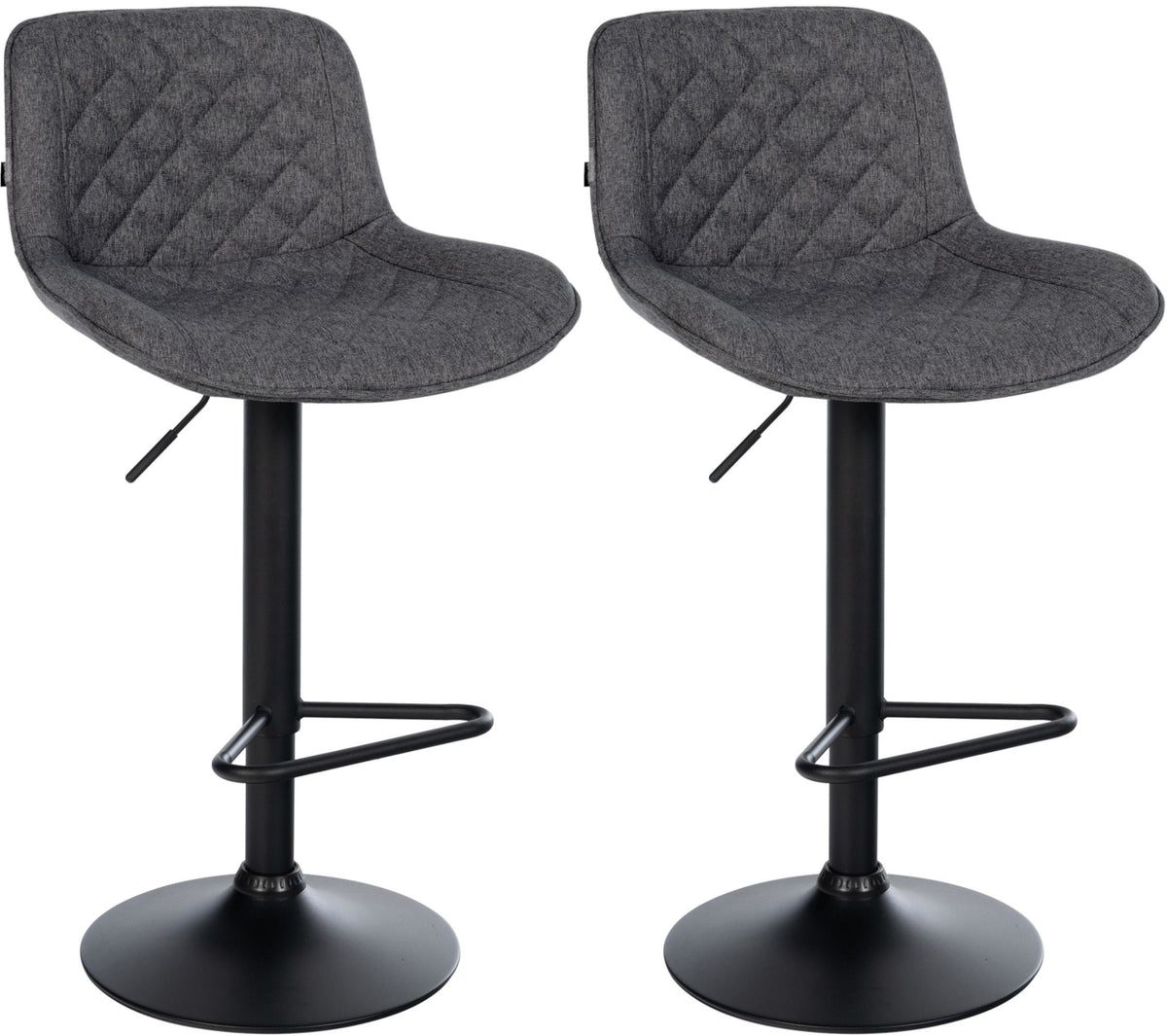 2er Set Barhocker Kasson Stoff - schwarz