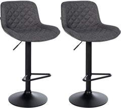 2er Set Barhocker Kasson Stoff - schwarz