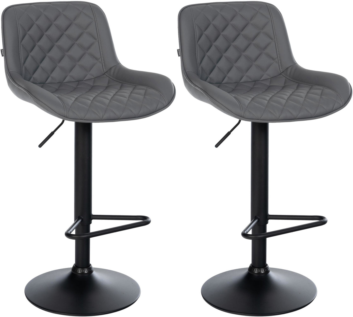 2er Set Barhocker Kasson Kunstleder - grau