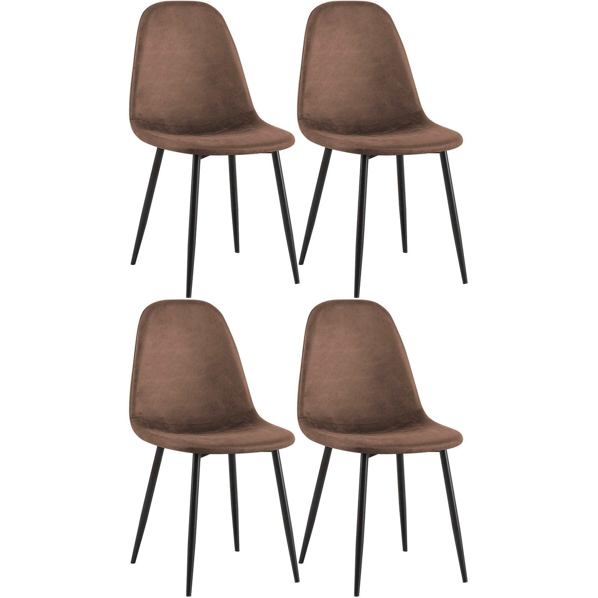 4er Set Esszimmerstühle Napier Kunstleder - braun