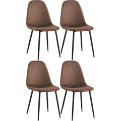 4er Set Esszimmerstühle Napier Kunstleder - braun