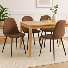 4er Set Esszimmerstühle Napier Kunstleder - braun
