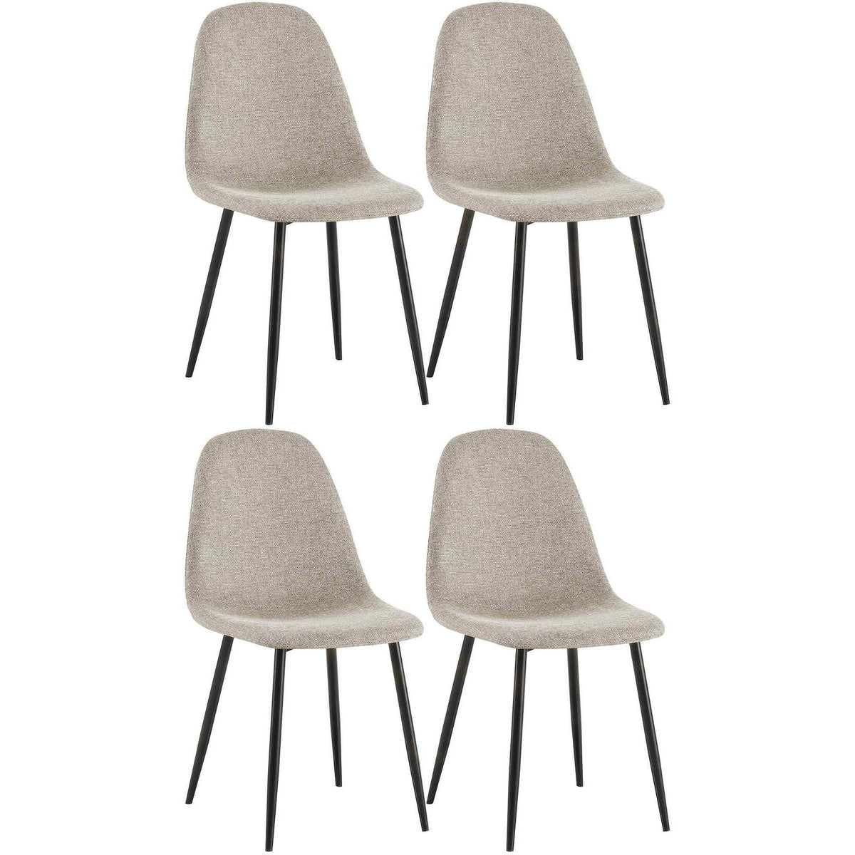 4er Set Esszimmerstühle Napier Stoff - creme