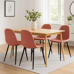4er Set Esszimmerstühle Napier Stoff - orange