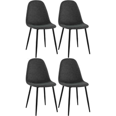 4er Set Esszimmerstühle Napier Stoff - schwarz