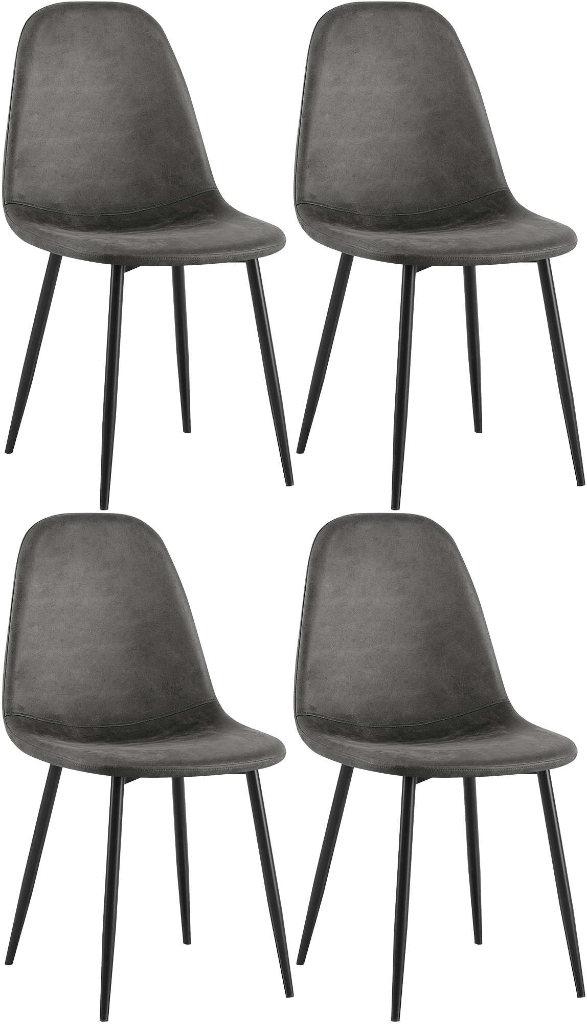 4er Set Esszimmerstühle Napier Kunstleder - schwarz